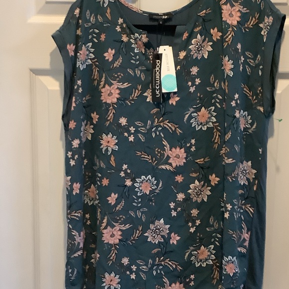 Papermoon Tops - Papermoon Green and Pink Floral Blouse